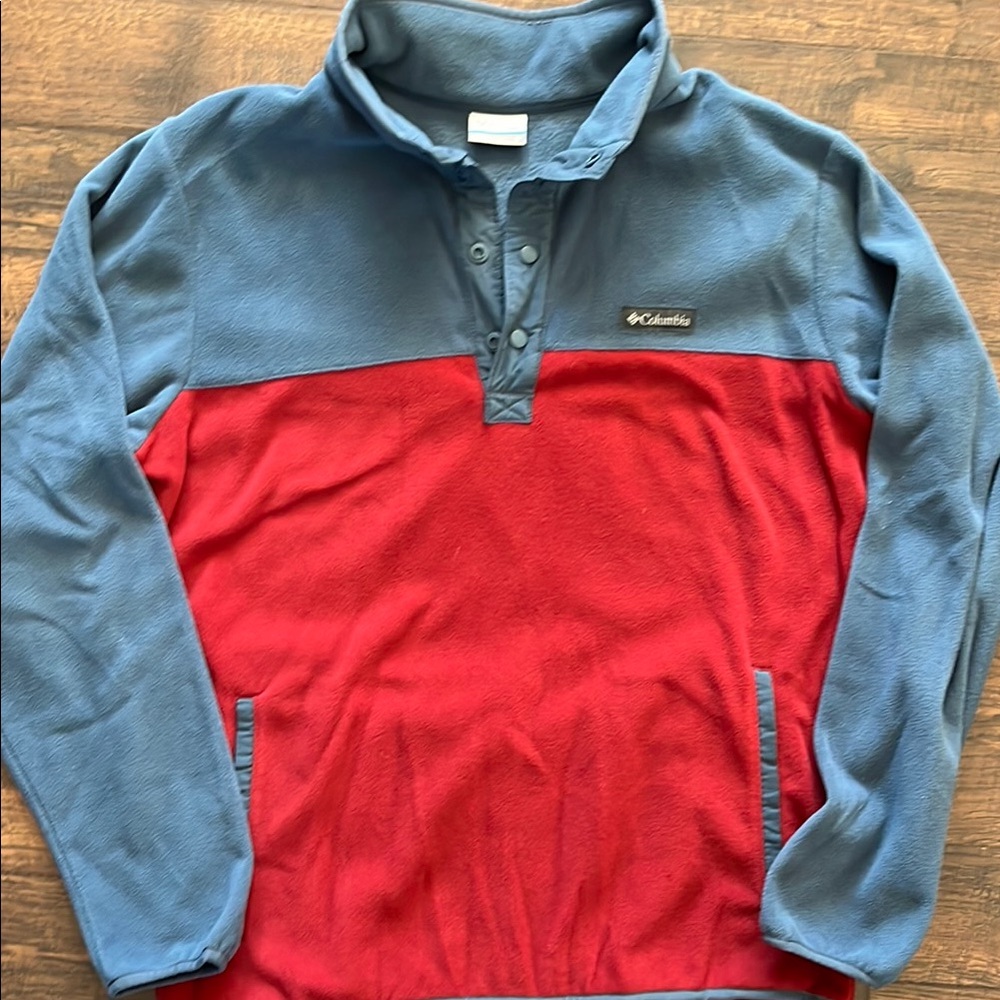 Columbia Red and Blue Fleece Pullover